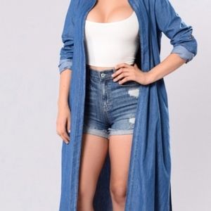 Fashion Nova Dangerous Gal Duster Jacket - Size L